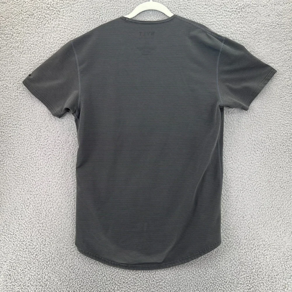 Bylt Shirt Mens Large Gray Drop Cut Lux Tee Short Sleeve‎ Stretch Stripes